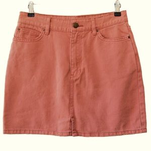 BILLABONG womens dusty rose denim jean skirt, size M, see measurements